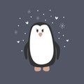 Cartoon cute penguin vector character. Christmas print with penguin. Royalty Free Stock Photo